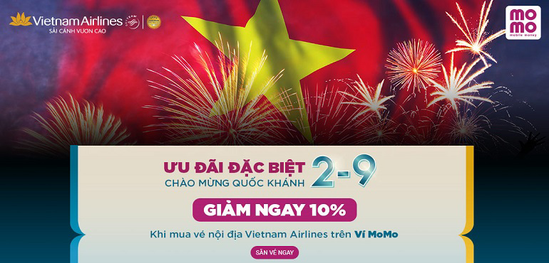 Vui Quốc Khánh, Cất cánh vi vu cùng Vietnam Airlines với ưu đãi GIẢM 10%