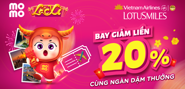 Vietnam Airlines giảm 20% cùng ngàn dặm thưởng - Lắc Xì để trúng quà