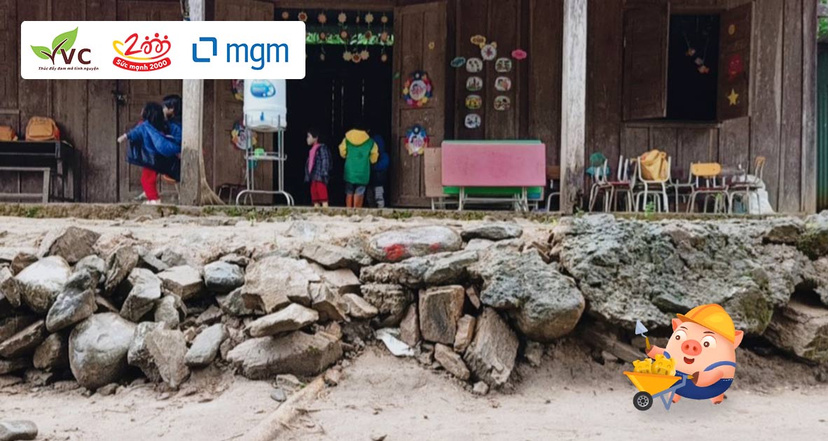 Cùng góp Heo vàng xây dựng điểm trường mầm non Trà Leng, tỉnh Quảng Nam để các bé có phòng học kiên cố an toàn không sợ mùa mưa bão!