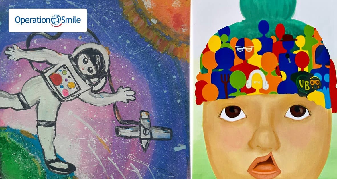Hai bức tranh bé Hồng Mi gửi đến tham gia cuộc thi “Ước mơ của em"