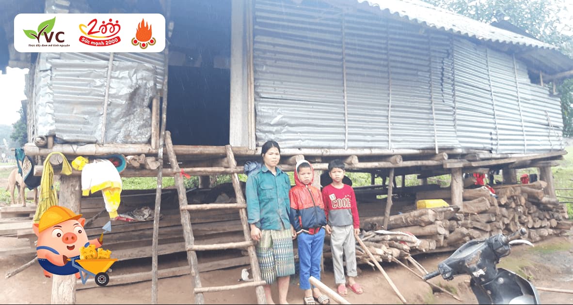 Góp Heo vàng xây dựng nhà hạnh phúc cho em Hồ Văn Lưm mồ côi cha để 5 mẹ con có căn nhà kiên cố, mẹ em yên tâm nương rẫy nuôi các em học hành.