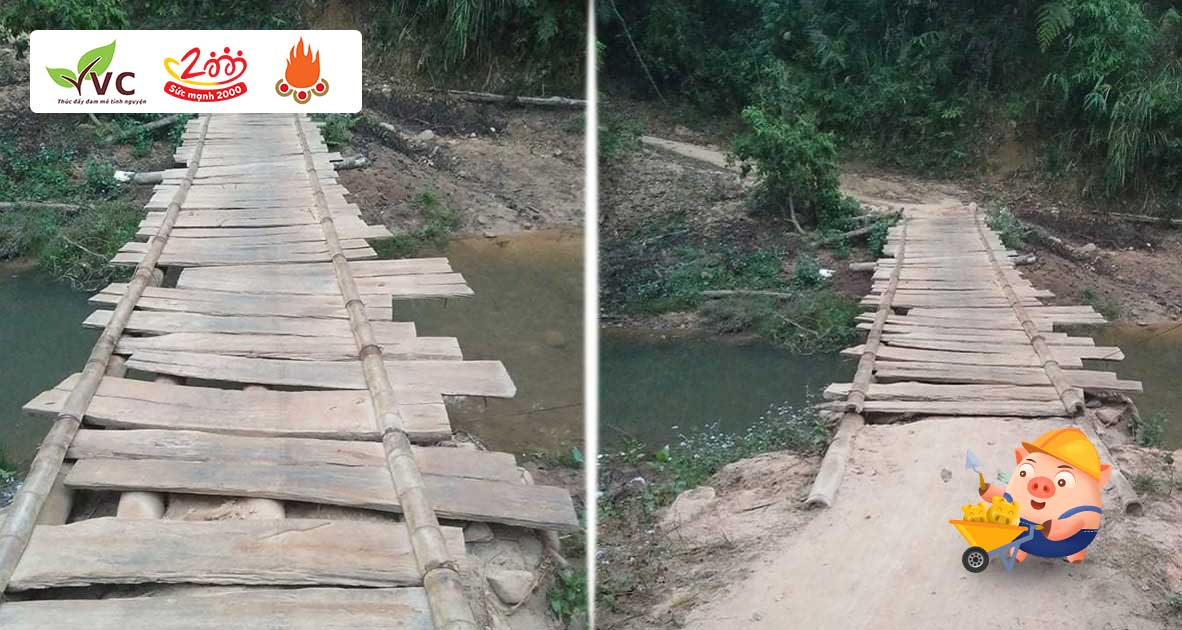 Chung tay góp Heo vàng xây dựng cầu Nậm Chua - tỉnh Điện Biên để người dân và các em học sinh có cây cầu an toàn, chắc chắn để đi lại, sinh hoạt.