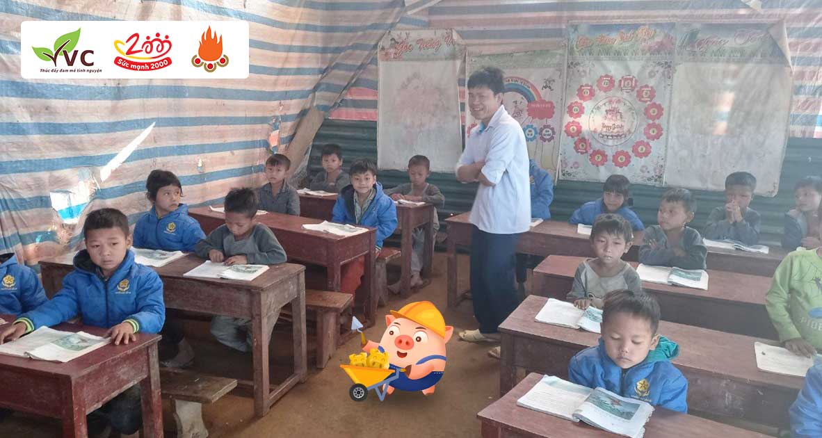 Cùng góp Heo Vàng xây dựng điểm trường bản Pha Bu, tỉnh Lai Châu để các em học sinh có phòng học kiên cố, an toàn, yên tâm học tập.