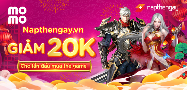 Giảm ngay 20K cho lần đầu mua mọi loại thẻ game tại Napthengay.vn, thanh toán qua Ví MoMo