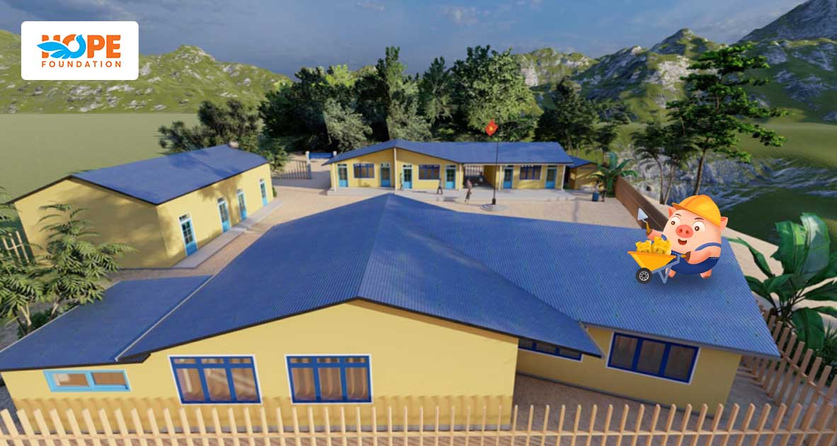 Thiết kế trường Mầm non và Tiểu học Tá Miếu sau khi xây mới - 1