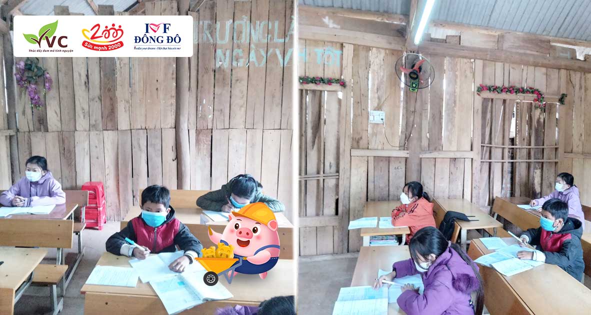 Cùng IVF Đông Đô góp Heo vàng xây dựng điểm trường Cuổi Tở, tỉnh Lai Châu để các bé có phòng học kiên cố, an toàn và rộng rãi hơn