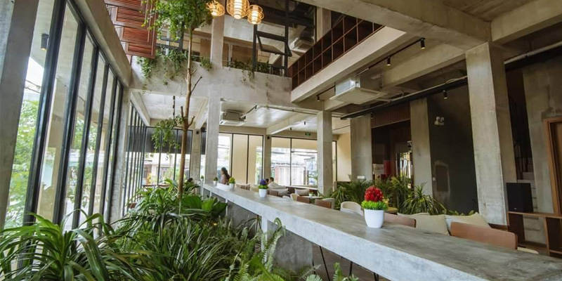 CAGINA Boutique Hostel & Coffee có thiết kế gần gũi với thiên nhiên