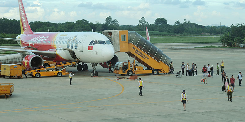Sân bay Thọ Xuân đón tiếp nhiều lượt khách du lịch trong nước.