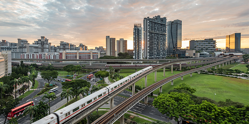Tàu điện ngầm MRT là phương tiện công cộng phổ biến nhất Singapore.