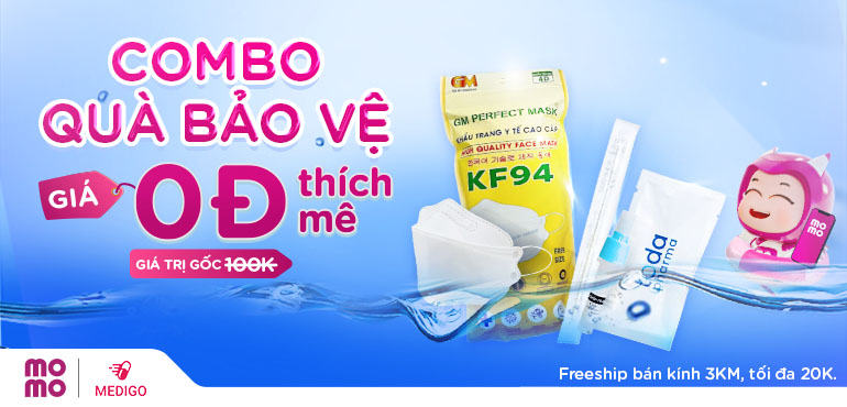 MoMo x Medigo: Combo 10 khẩu trang y tế 4D và kit test Covid với giá 0Đ