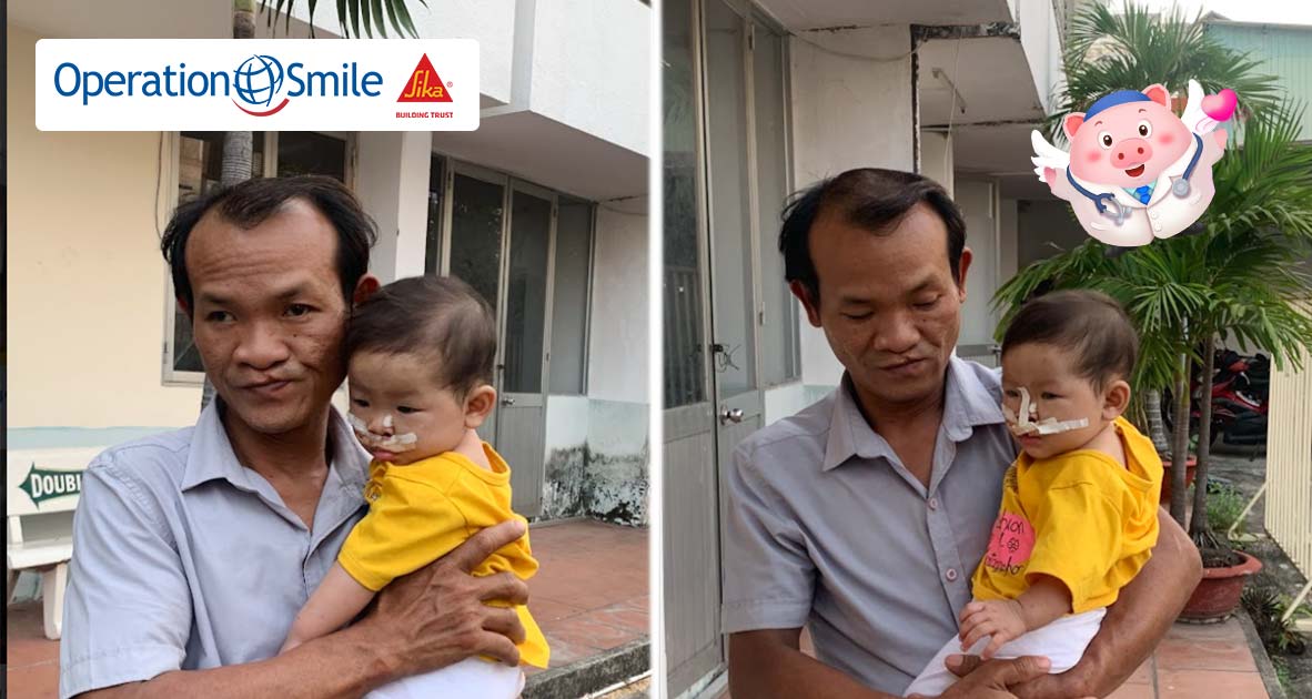 Đồng hành chăm sóc hai cha con trong quá trình phẫu thuật là người mẹ - chị Trần Thị Mai 