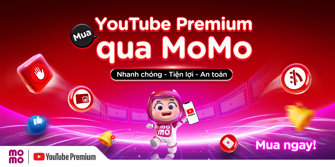 Hướng dẫn mua YouTube Premium qua MoMo chỉ với vài chạm - Không lo quảng cáo, hưởng trọn niềm vui!