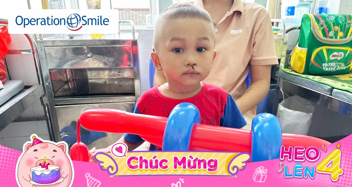 Gây quỹ mừng sinh nhật Heo Đất 4 tuổi: Cùng Operation Smile Việt Nam trao tặng 2 nụ cười cho các em bé hở môi, hàm ếch