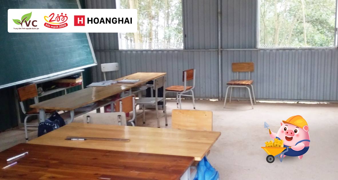 Góp Heo Vàng xây phòng học mới khang trang hơn cho 15 em nhỏ ở điểm trường xóm Lau Bai, tỉnh Hòa Bình cùng Hoàng Hải Mobile