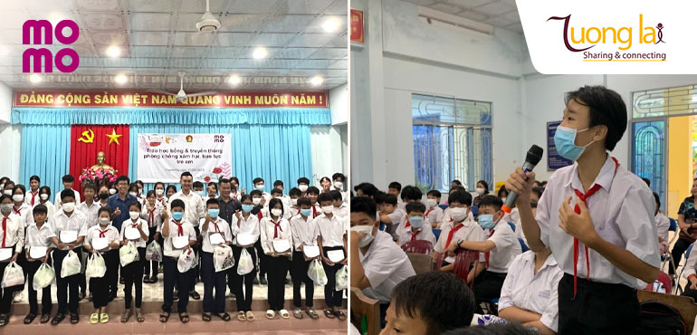 Trao 20 học bổng và truyền thông phòng chống xâm hại, bạo lực trẻ em tại trường THCS thị trấn Thạnh Phú, huyện Thạnh Phú, tỉnh Bến Tre