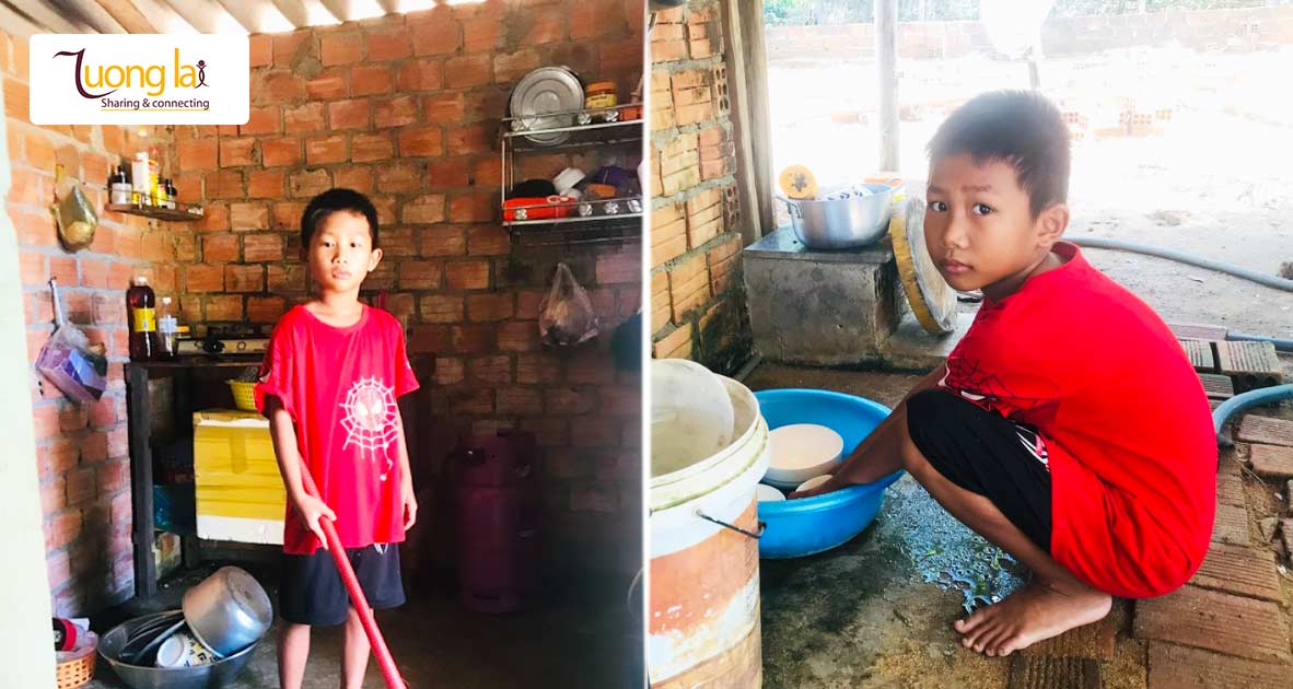 Em Nguyễn Quất Hào có cha làm nghề phụ hồ, còn mẹ bị ung thư tuyến giáp và hiện đang phải thường xuyên xạ trị