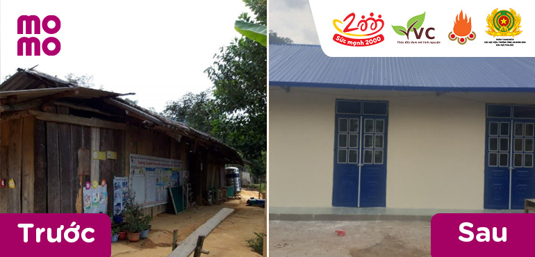 72 em học sinh mầm non tại điểm trường Huổi Dên - tỉnh Điện Biên có phòng học mới