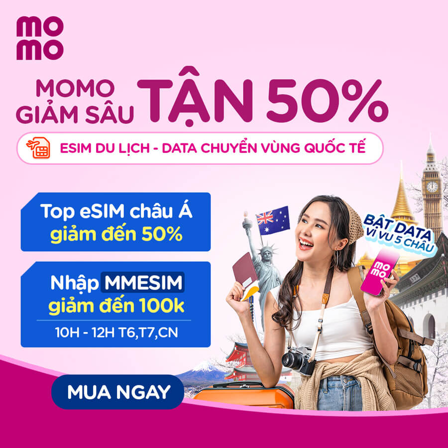 Bật Data quốc tế - Vi vu khắp 5 châu, MoMo giảm sâu tận 50%!