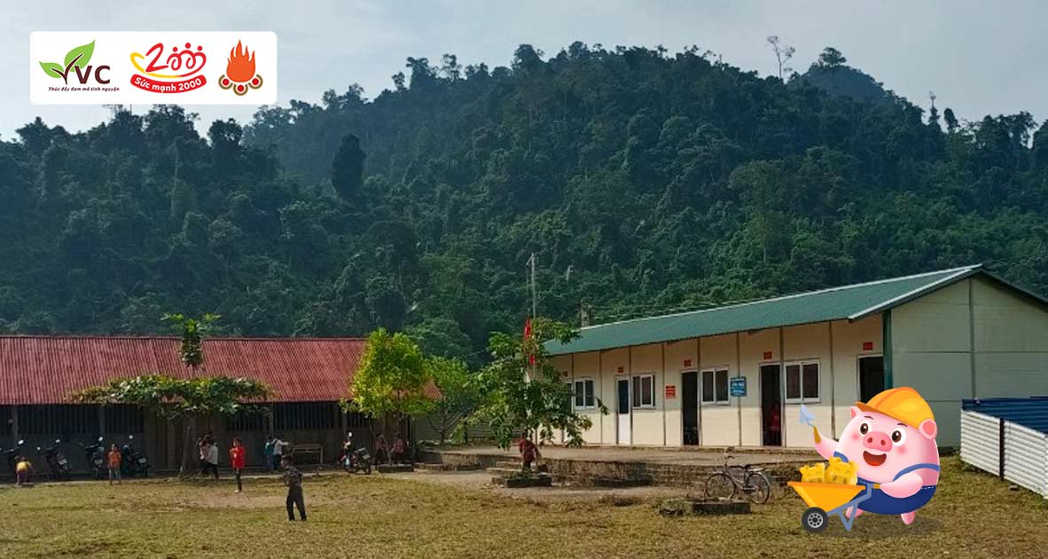 Góp Heo Vàng xây 5 lớp học mới tại điểm trường Lũng Hoài thuộc Trường TH Thượng Nung, xã Thượng Nung, huyện Võ Nhai, tỉnh Thái Nguyên