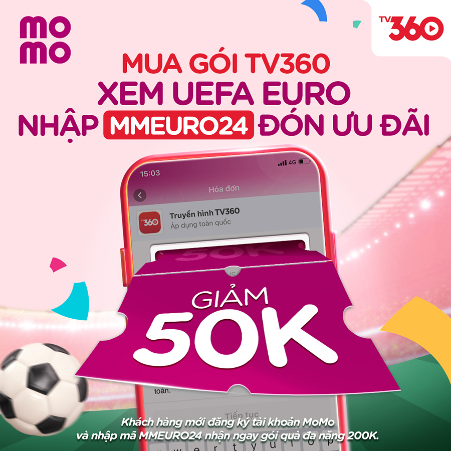 Giảm 50.000Đ gói cước TV360 khi thanh toán bằng MoMo, giới hạn 50 mã/ngày!