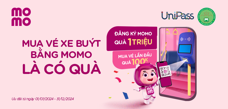 MoMo x UniPass: Quét mã QR mua vé xe buýt cho khỏe, chẳng cần tiền lẻ lại rước quà đến 1.100.000Đ!