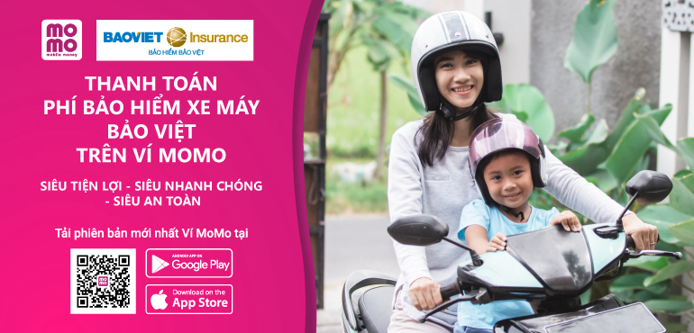 Thanh toán phí bảo hiểm xe máy Bảo Việt trên Ví MoMo SIÊU TIỆN LỢI - SIÊU NHANH CHÓNG – SIÊU AN TOÀN