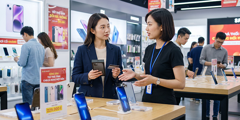 mua điện thoại trả góp bằng thẻ tín dụng