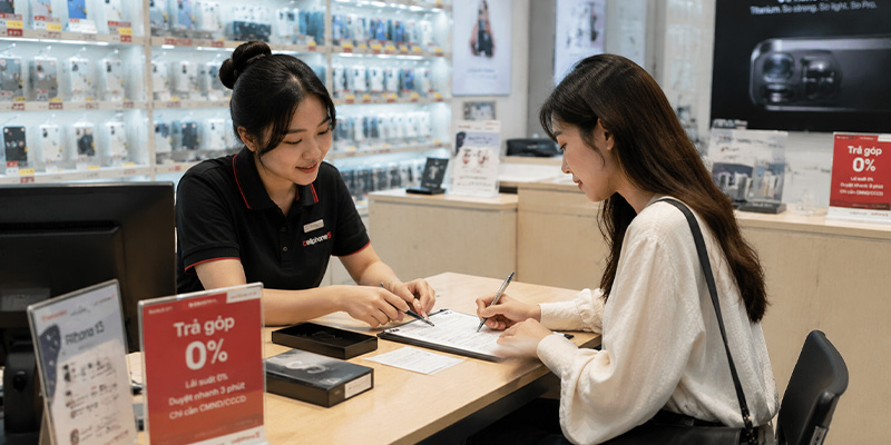 mua điện thoại trả góp không cần thẻ ngân hàng