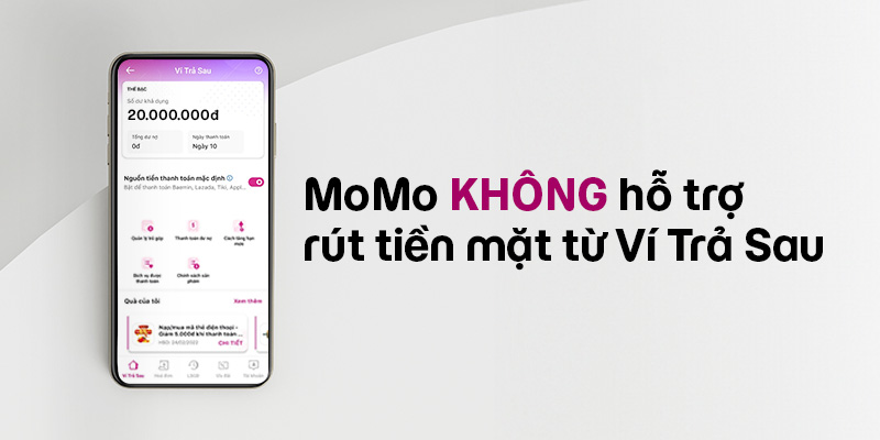 ví trả sau momo có chuyển khoản được không