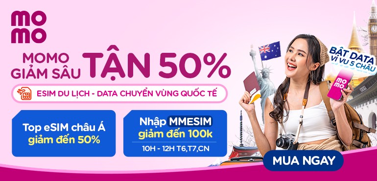 Bật Data quốc tế - Vi vu khắp 5 châu, MoMo giảm sâu tận 50%!