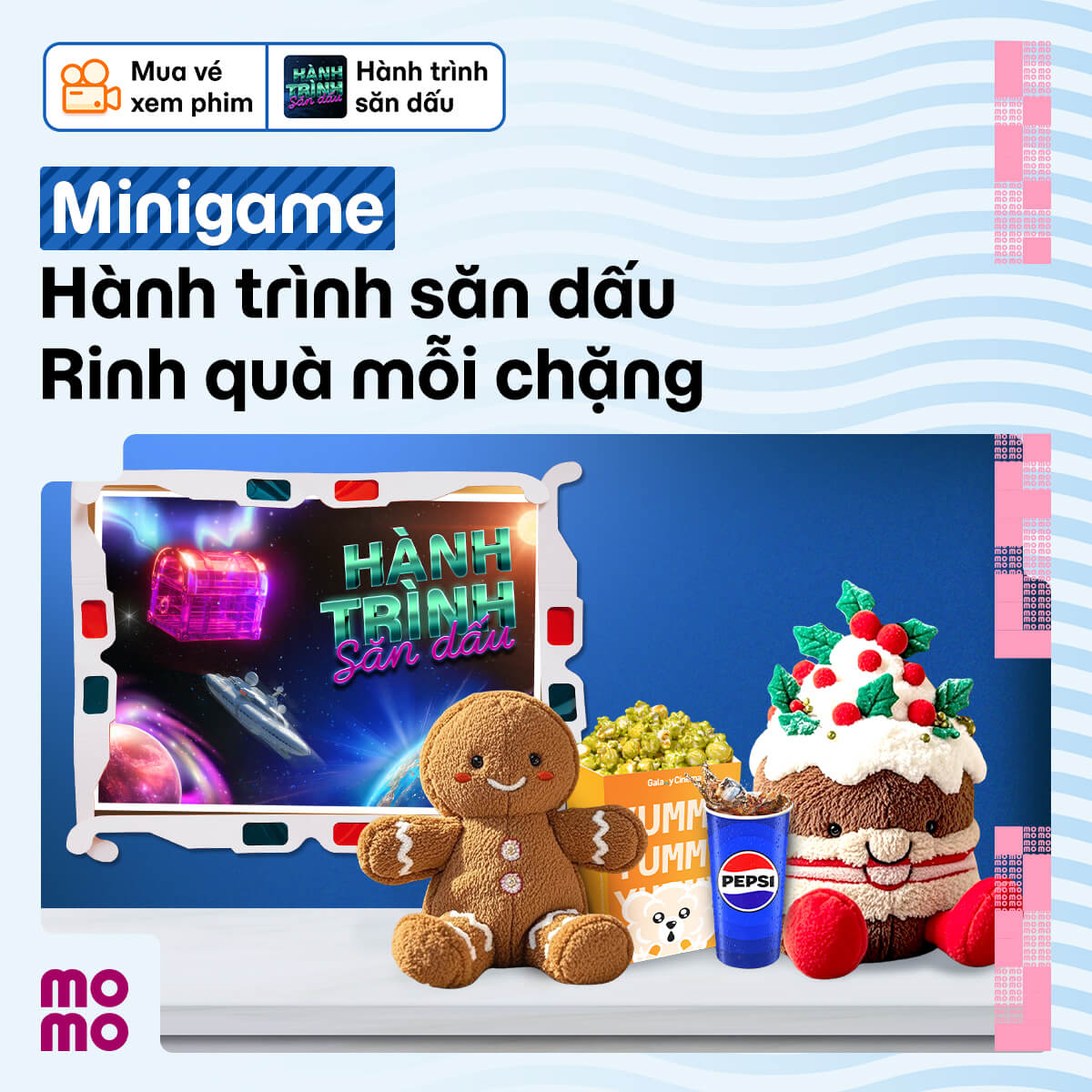 Hành trình săn dấu, rinh quà mỗi chặng: Thanh toán nhận Xu và quà xem phim hời!