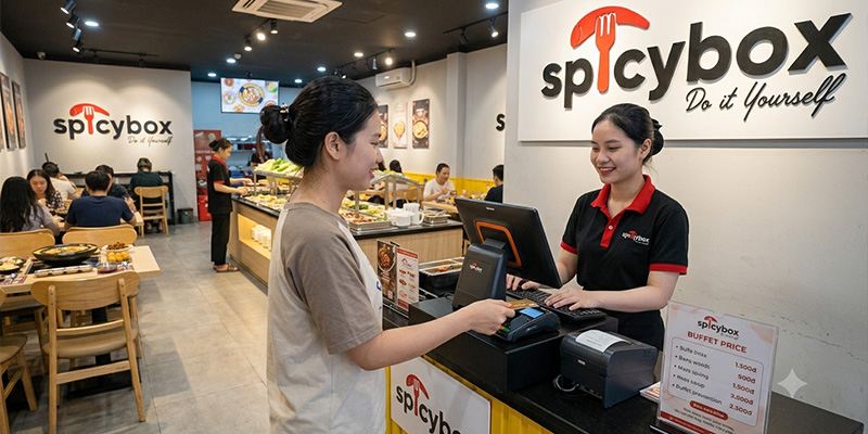 spicy box có hỗ trợ ví trả sau momo không