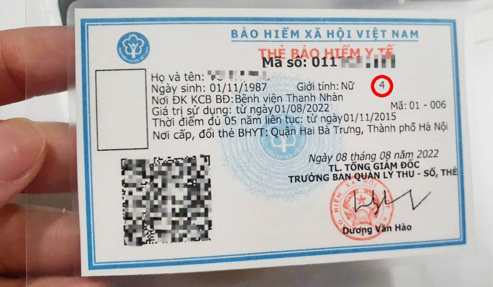 Ô ký hiệu mức hưởng (từ số 1 đến số 5) trên thẻ BHYT mẫu mới (Nguồn: giadinh.suckhoedoisong)