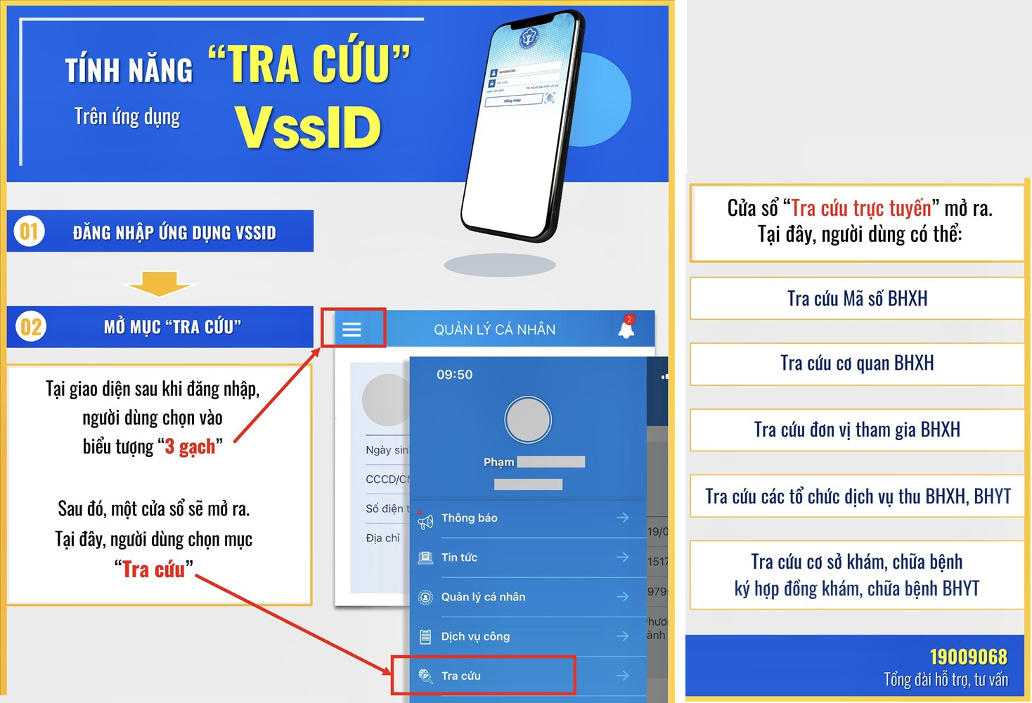 Các bước thao tác tra cứu bảo hiểm y tế trên ứng dụng VssID bằng CCCD