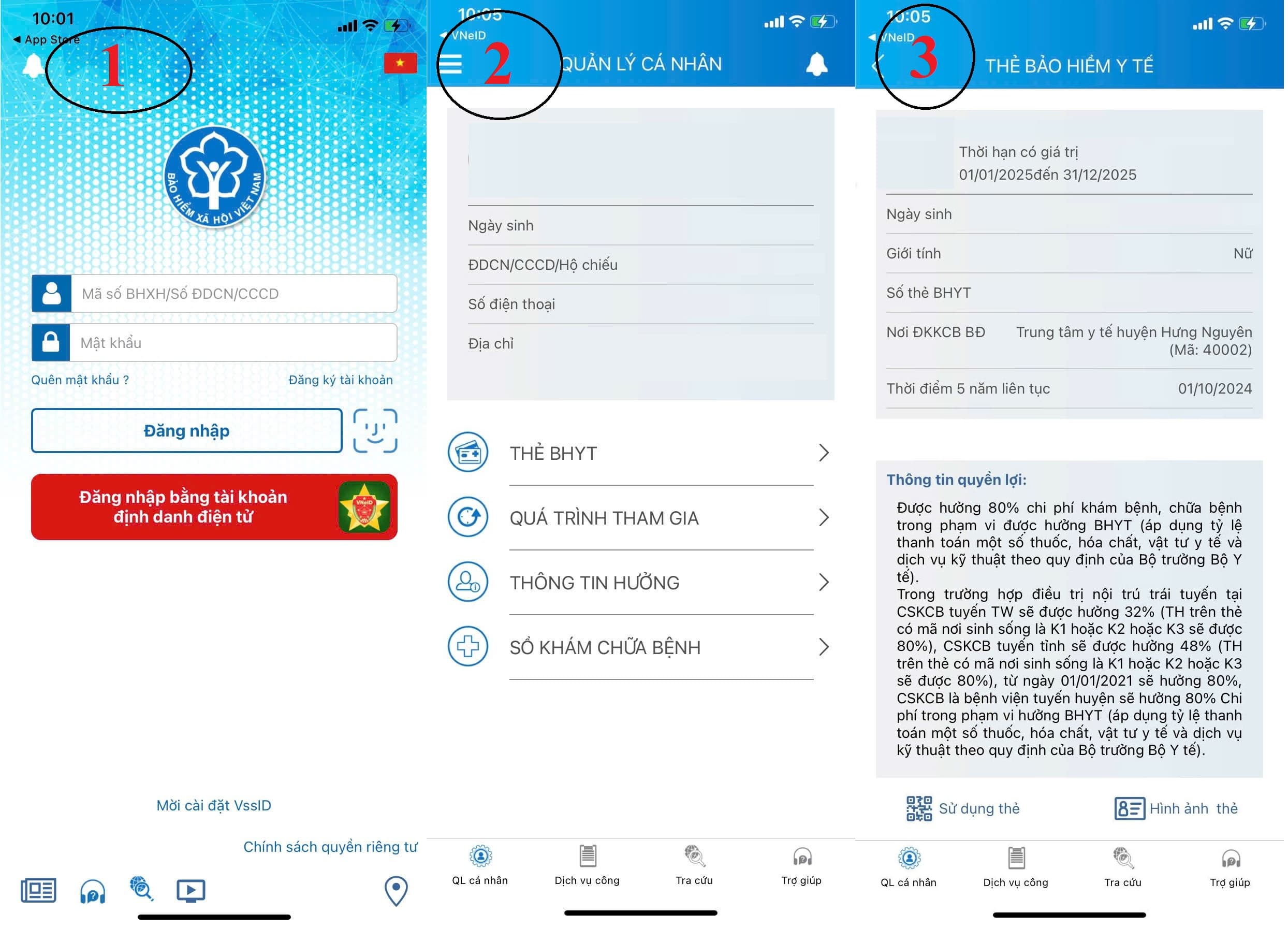 Tra cứu giá trị sử dụng thẻ BHYT trên ứng dụng VssID