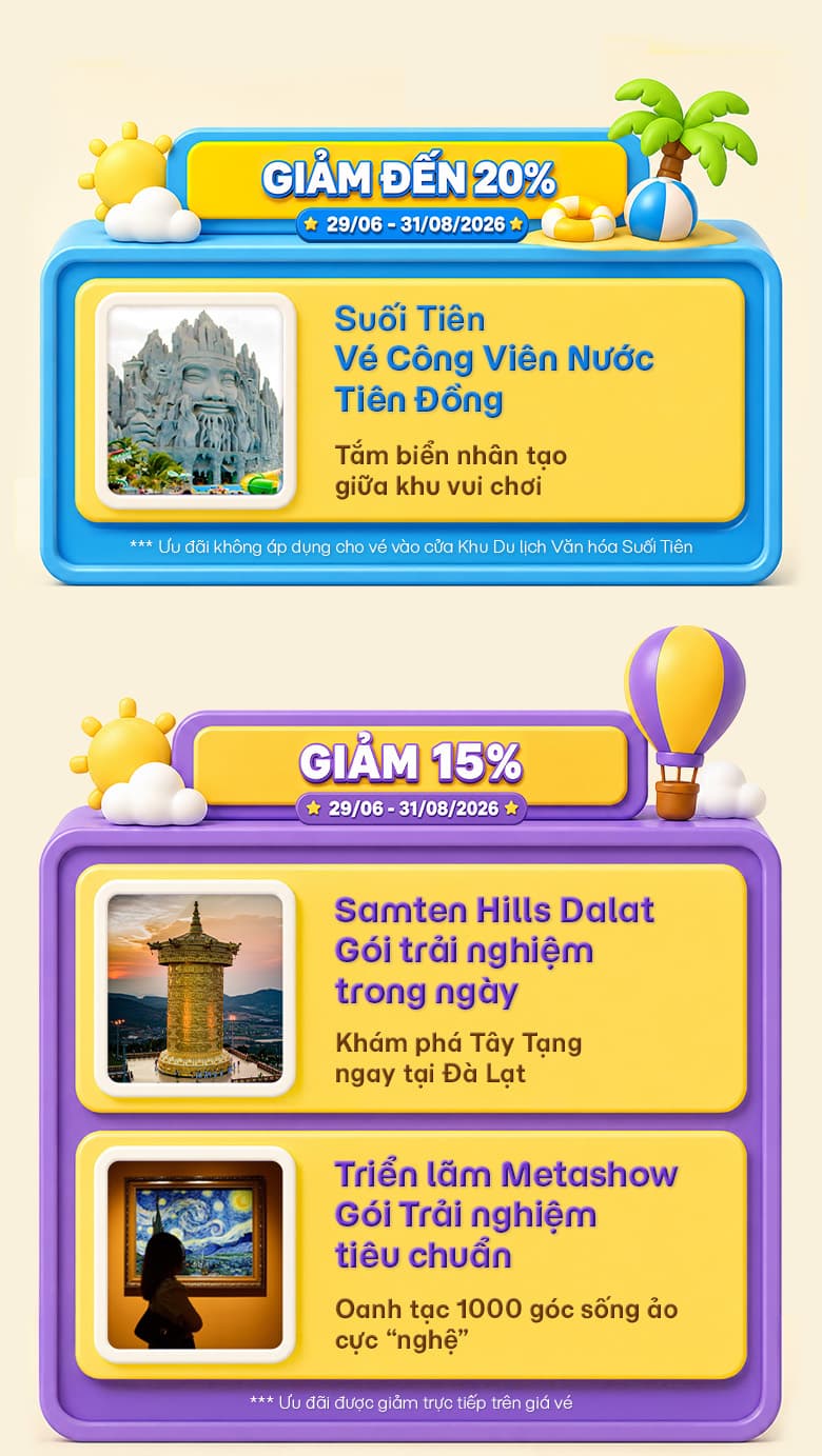 Chơi hè cực đã với vé trải nghiệm giảm đến 20% trên MoMo