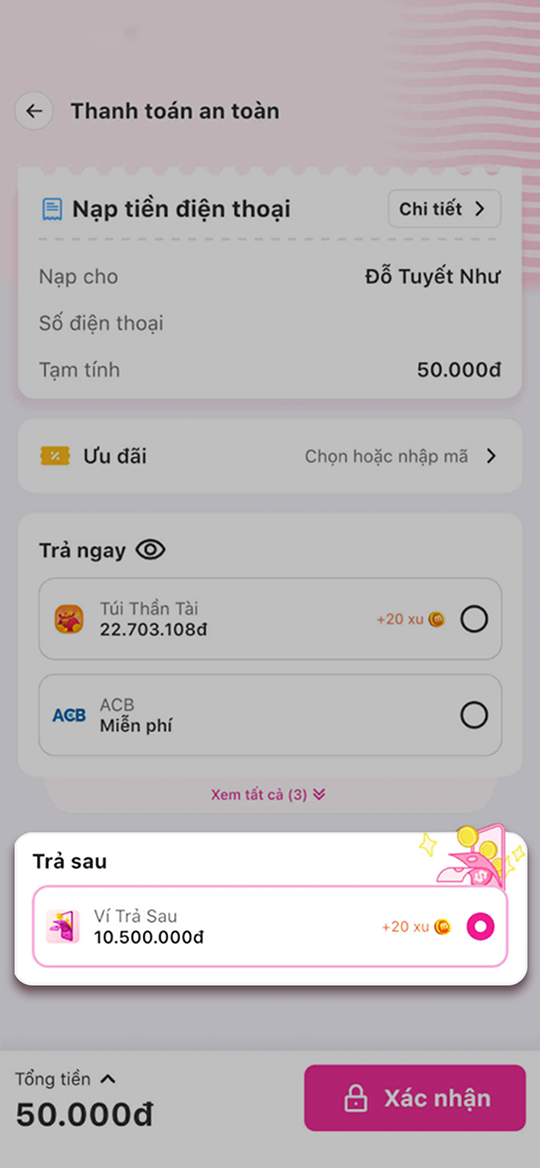 Thanh toán dịch vụ