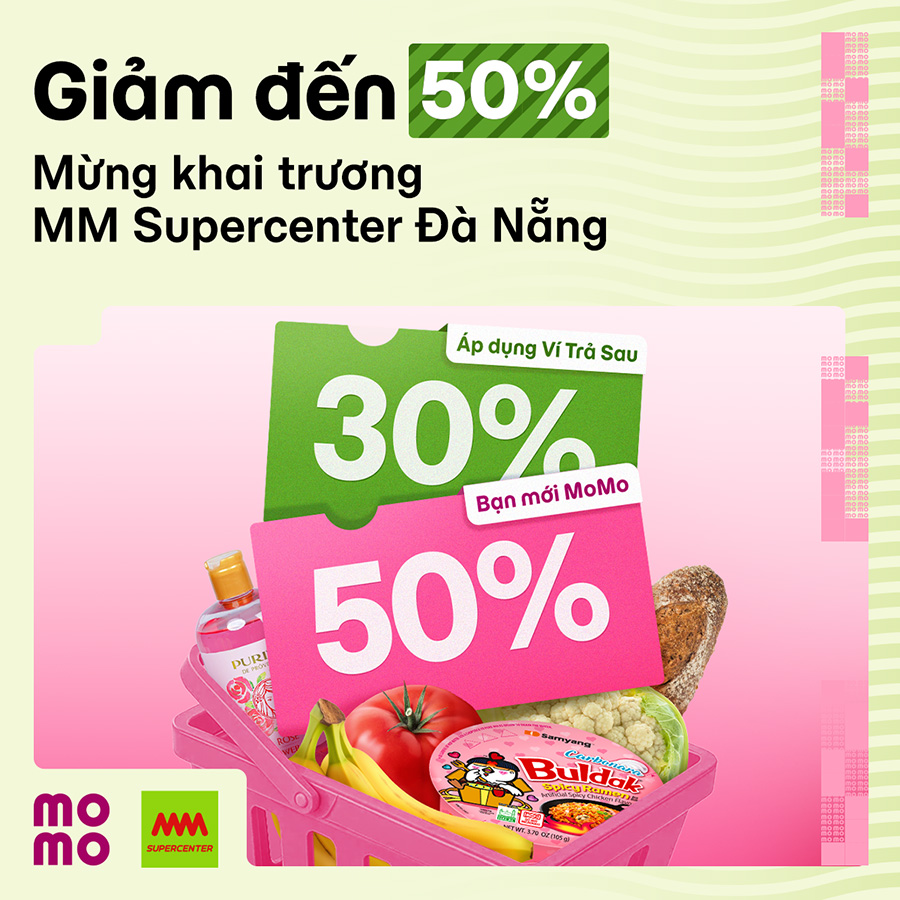 Ghé mua sắm tại MM Supercenter Đà Nẵng mới, MoMo có deal giảm 50% cực hời!