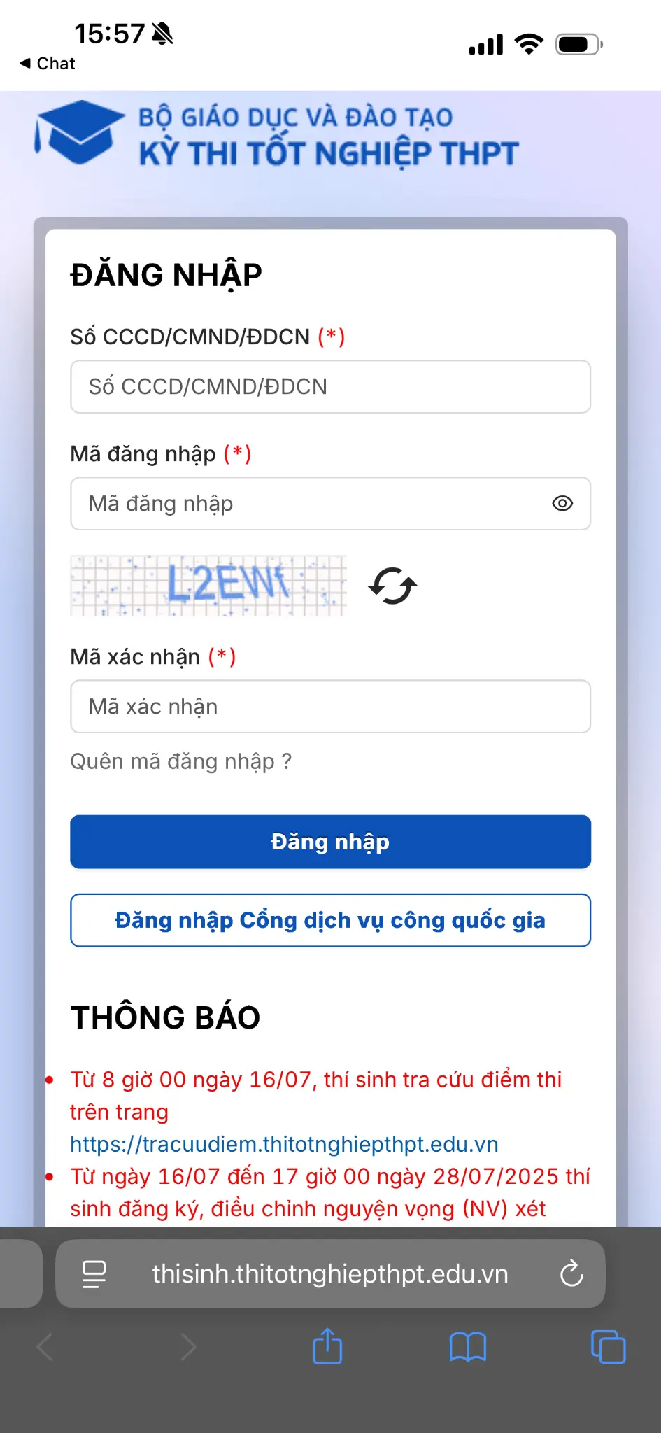 Hướng dẫn đóng phí trên website Bộ GD&ĐT