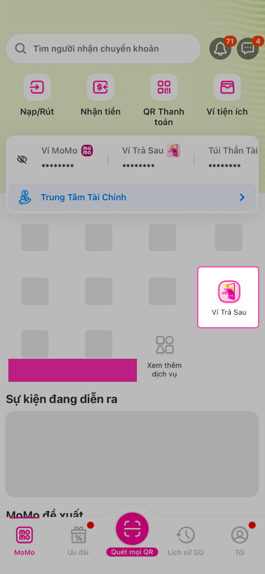 Mở Ví Trả Sau