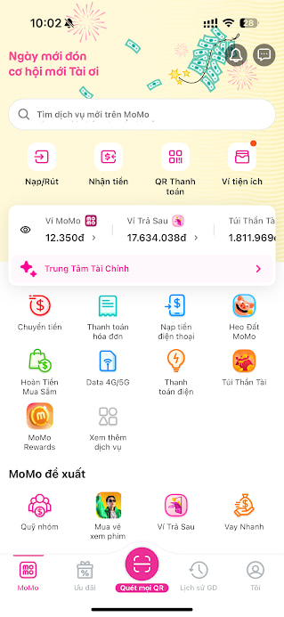 Vào Ứng dụng MoMo nhấn tìm: “MoMo Xu”;