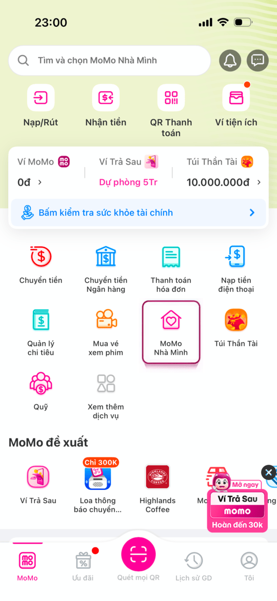 Tạo MoMo Nhà Mình