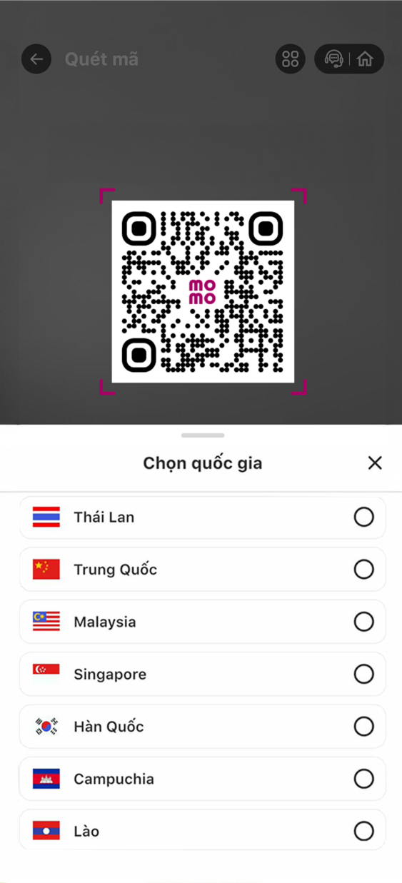 Quét QR thanh toán tại điểm giao dịch