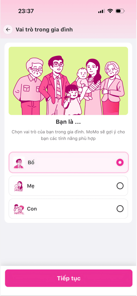 Chọn vai trò của bạn