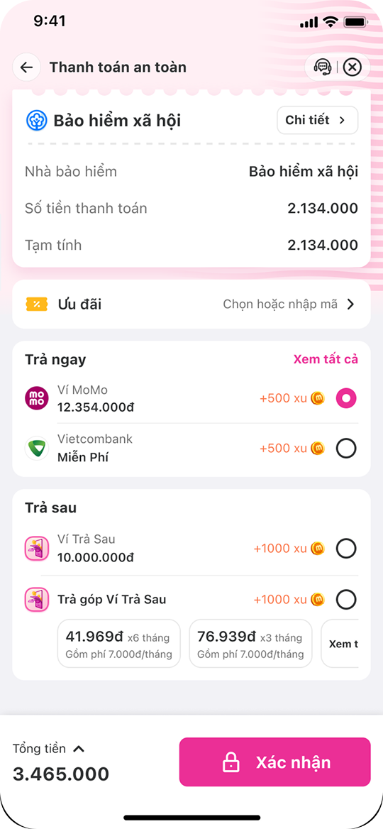Kiểm tra lại thông tin và tiến hành thanh toán