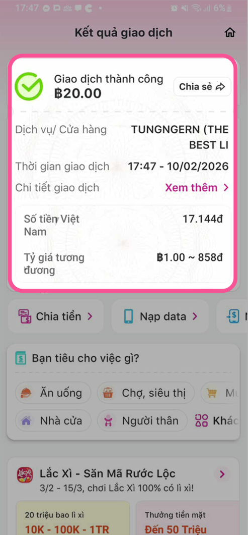 Thanh toán thành công