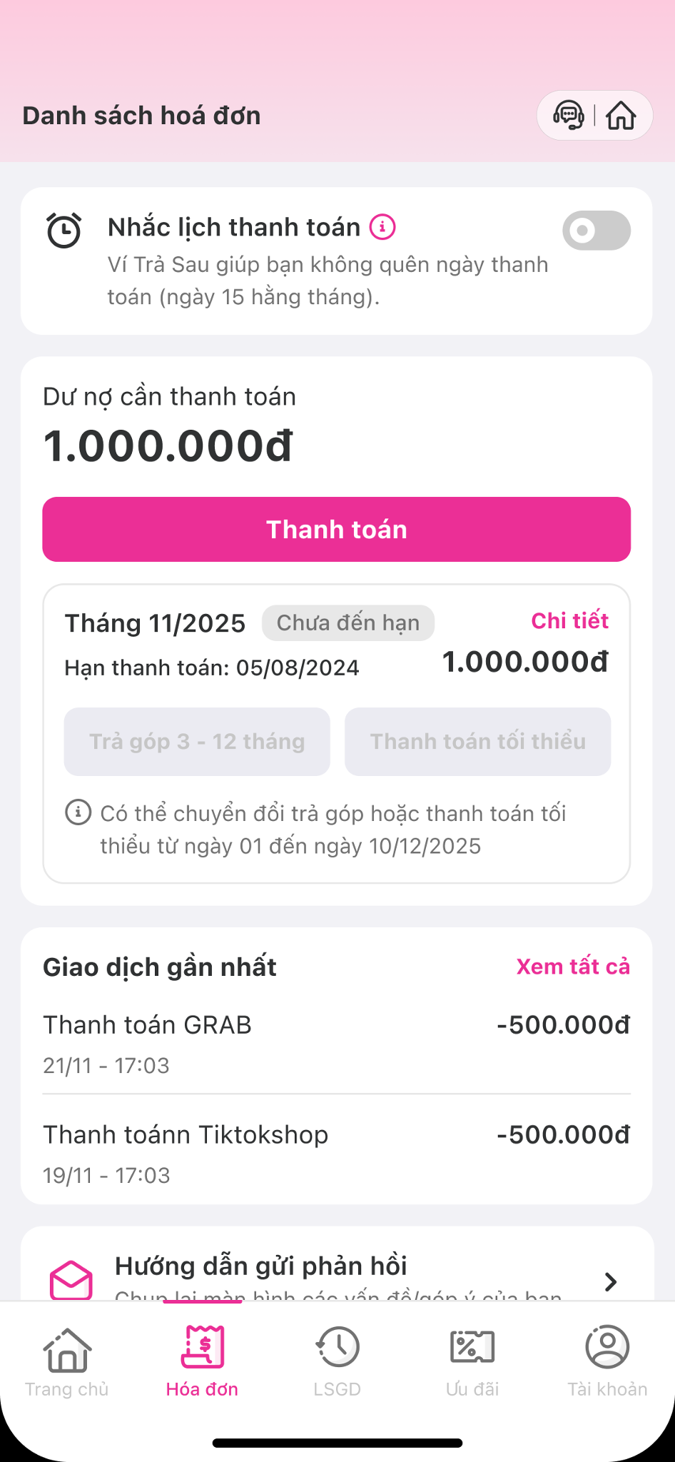 Thanh toán tối thiểu