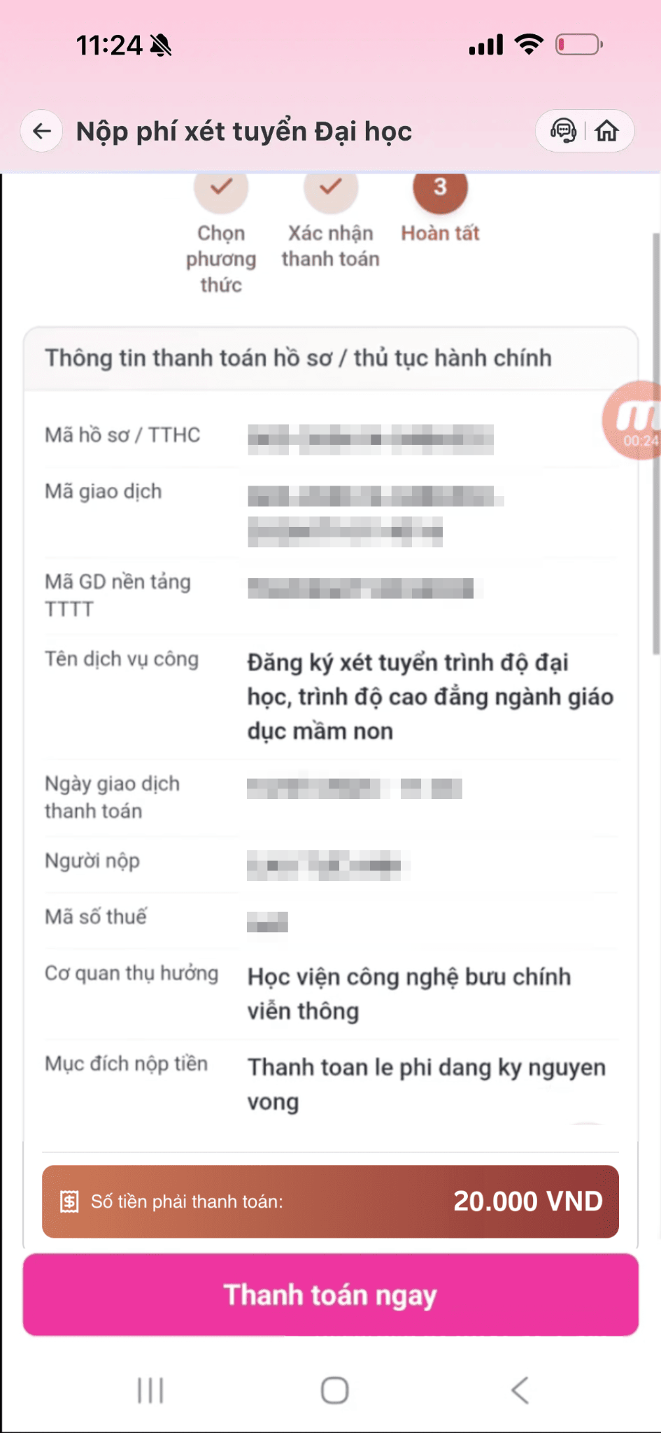 <p><strong>Kiểm tra thông tin thanh toán;</strong></p><p></p>