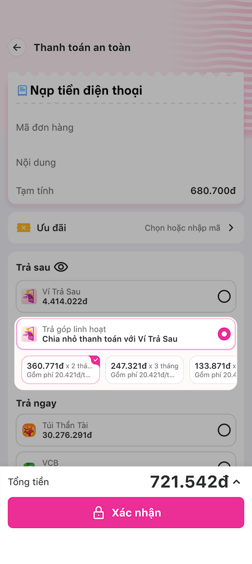 Bước 3: Chọn phương án phù hợp