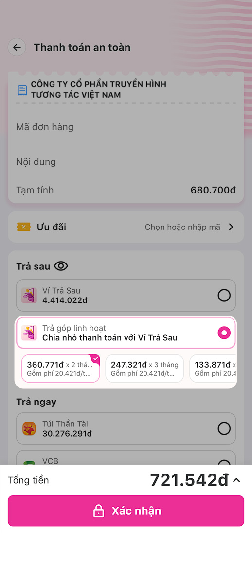 Bước 4: Chọn phương án phù hợp